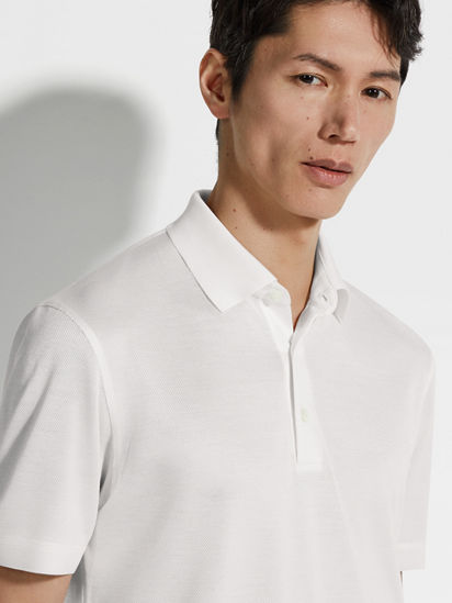 White Zegna Silk Polo Shirt SS25 30302370 | Zegna US White Zegna Silk Polo Shirt SS25 30302370 | Zegna US