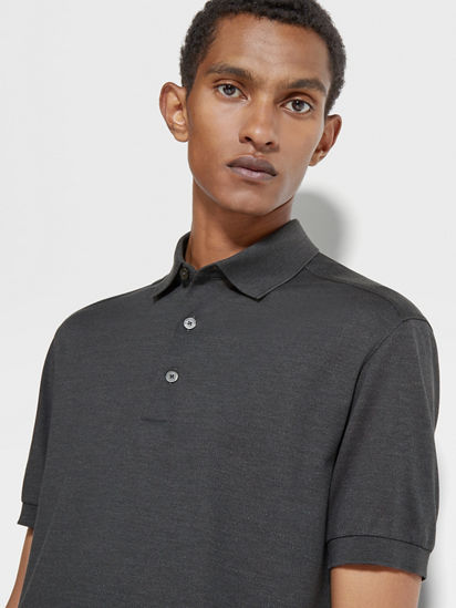 Black silk outlet polo