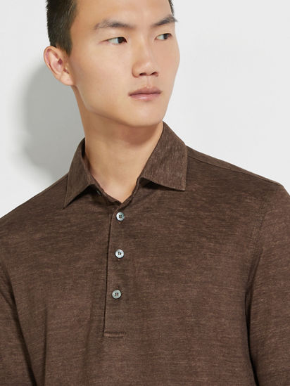 Tobacco Linen Polo Shirt SS24 30298867 | Zegna FI