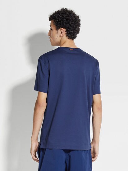 Utility Blue Cotton T-shirt SS25 30343535 | Zegna SG