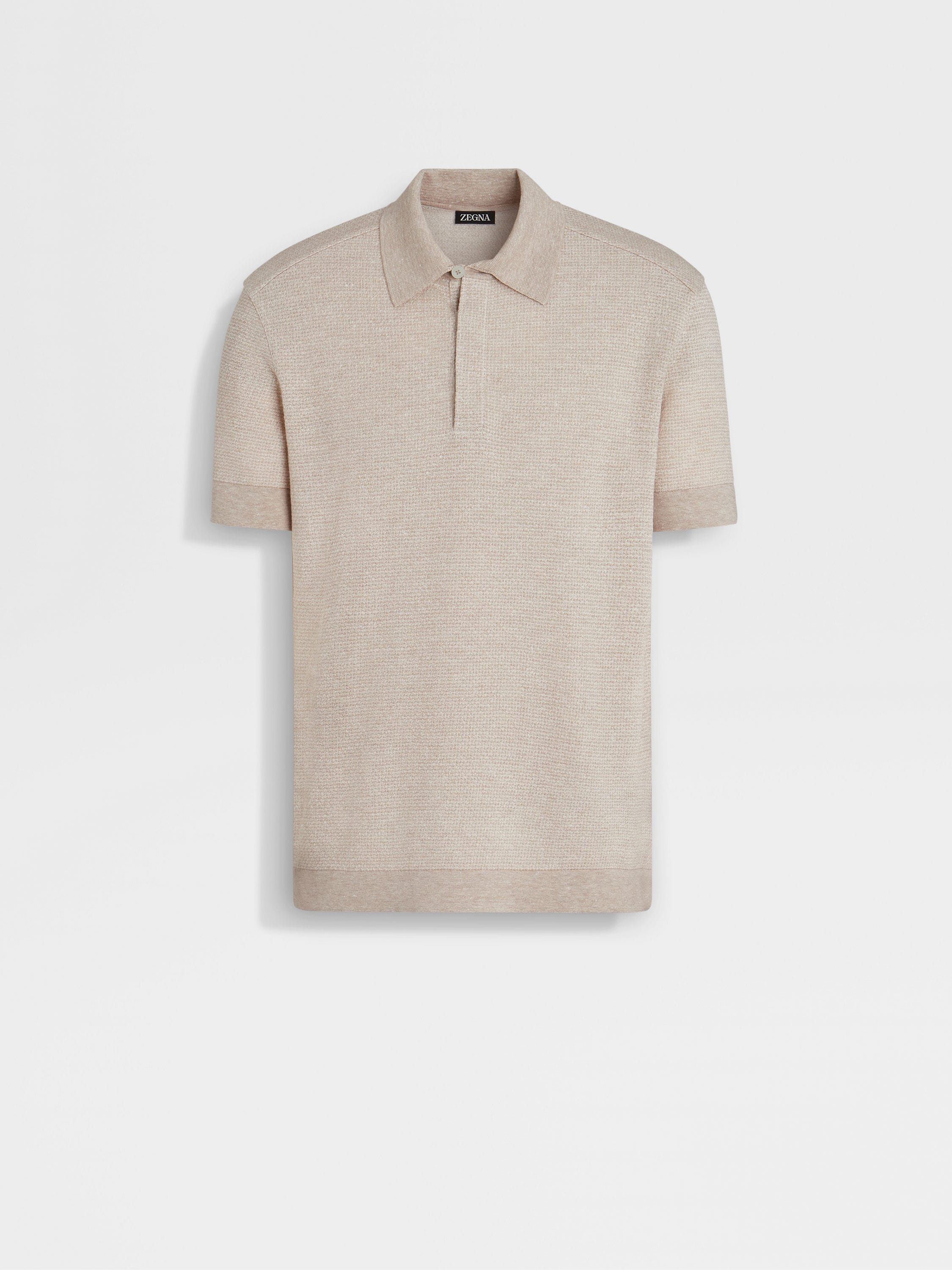 Grey Mélange Cotton Linen and Silk Polo Shirt SS24 30009329 | Zegna US
