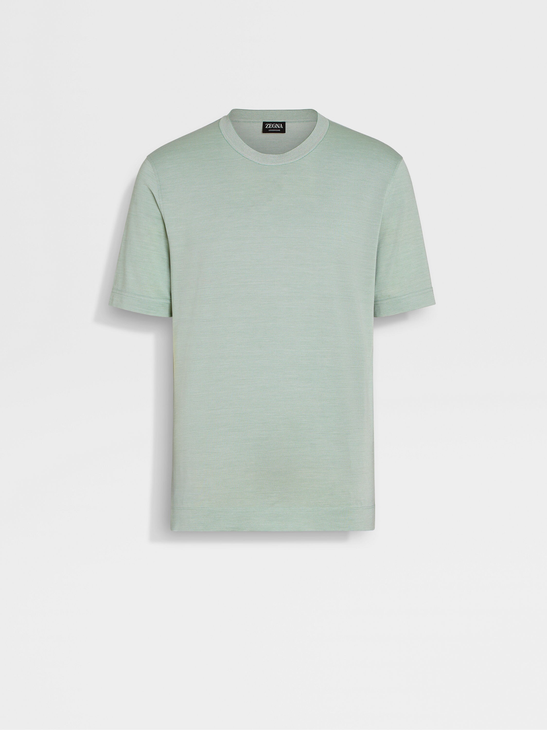 Sage Green Leggerissimo Silk and Cotton T-shirt SS24 30299548