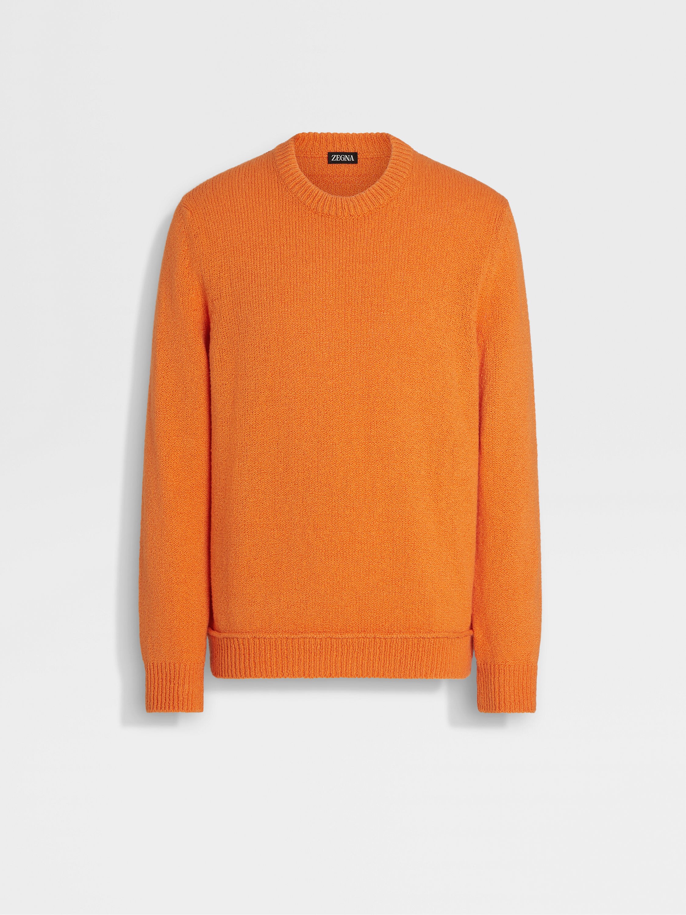 Bright Orange Cotton and Silk Crewneck SS24 30284463 Zegna TH