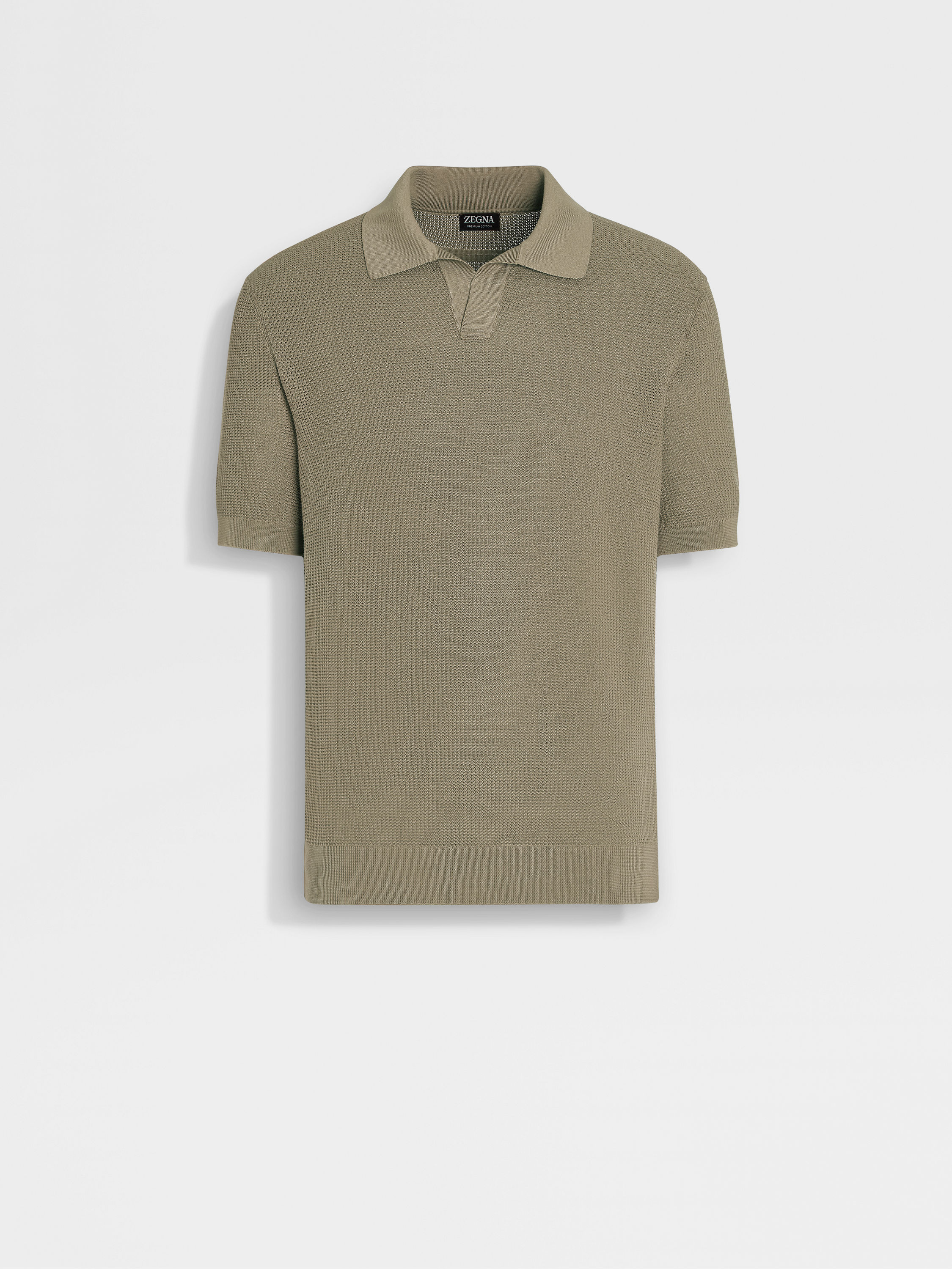 Polo em Premium Cotton Verde-salva Escuro