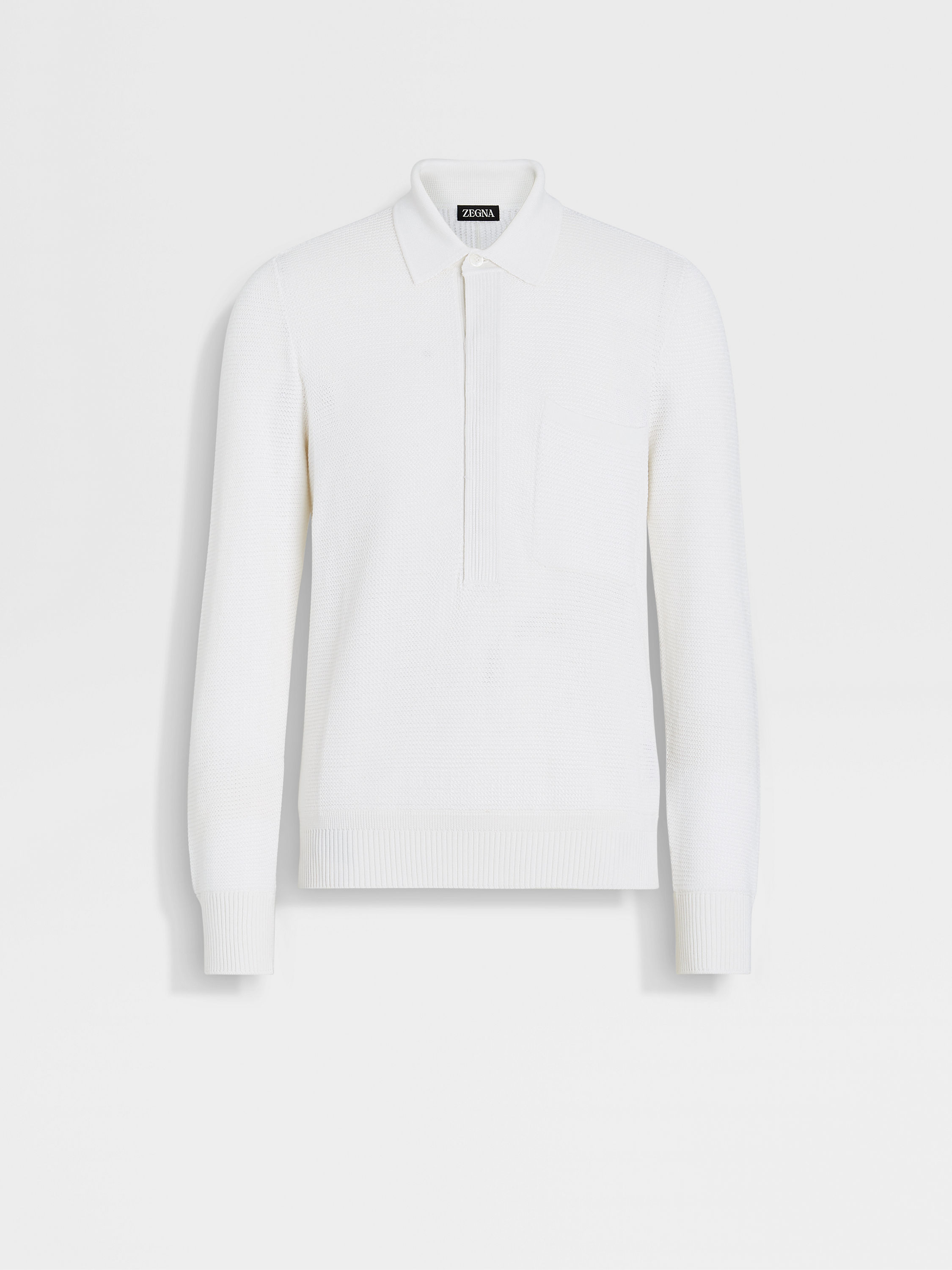 White Mélange Cotton and Silk Polo Shirt SS24 29886402 | Zegna SE