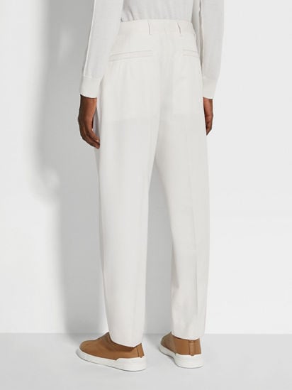 White Cotton and Wool Pants SS25 29999674 | Zegna US White Cotton and Wool Pants SS25 29999674 | Zegna US