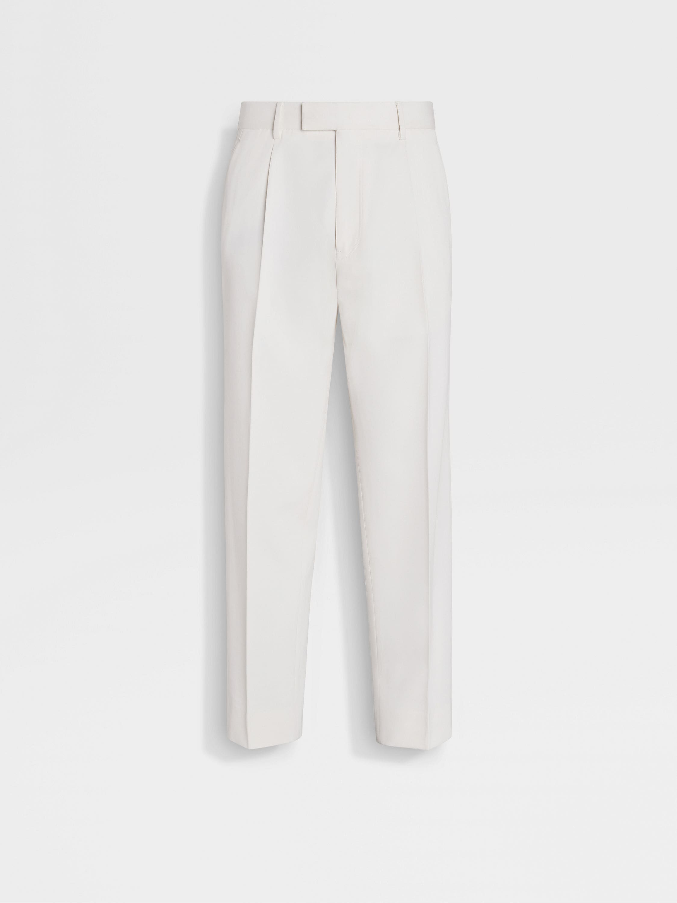 White Cotton and Wool Pants SS24 29999674 | Zegna TH