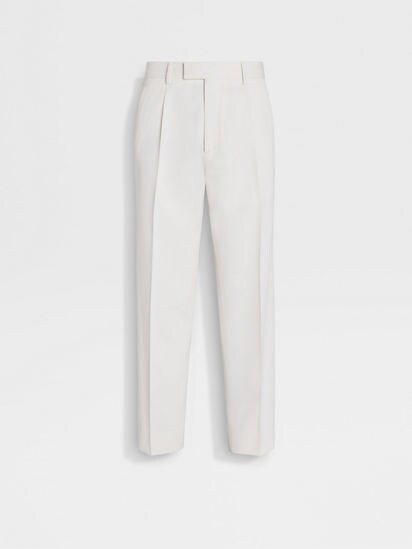 White Cotton and Wool Pants SS24 29999674 | Zegna HK