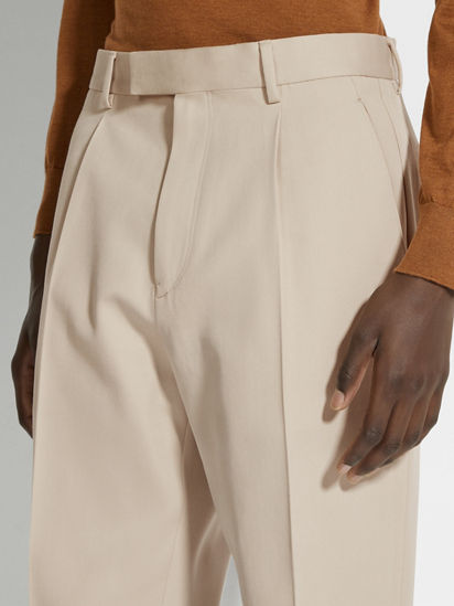 Light Beige Cotton and Wool Pants SS24 29997264 | Zegna SI