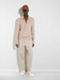 Light Beige Cotton and Wool Pants