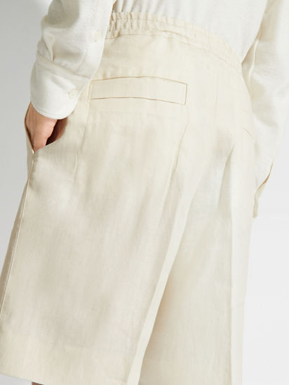 【SATIIIZ】Hyde Button Bermuda Pants Crea Lettering Bermuda Pants - satiiiz