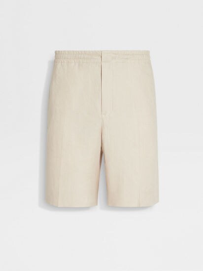 Light Beige Oasi Lino Short Pants SS26 30356831 | Zegna US