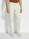 Off White Summer Chino Cotton and Linen Pants Product detail photo #3