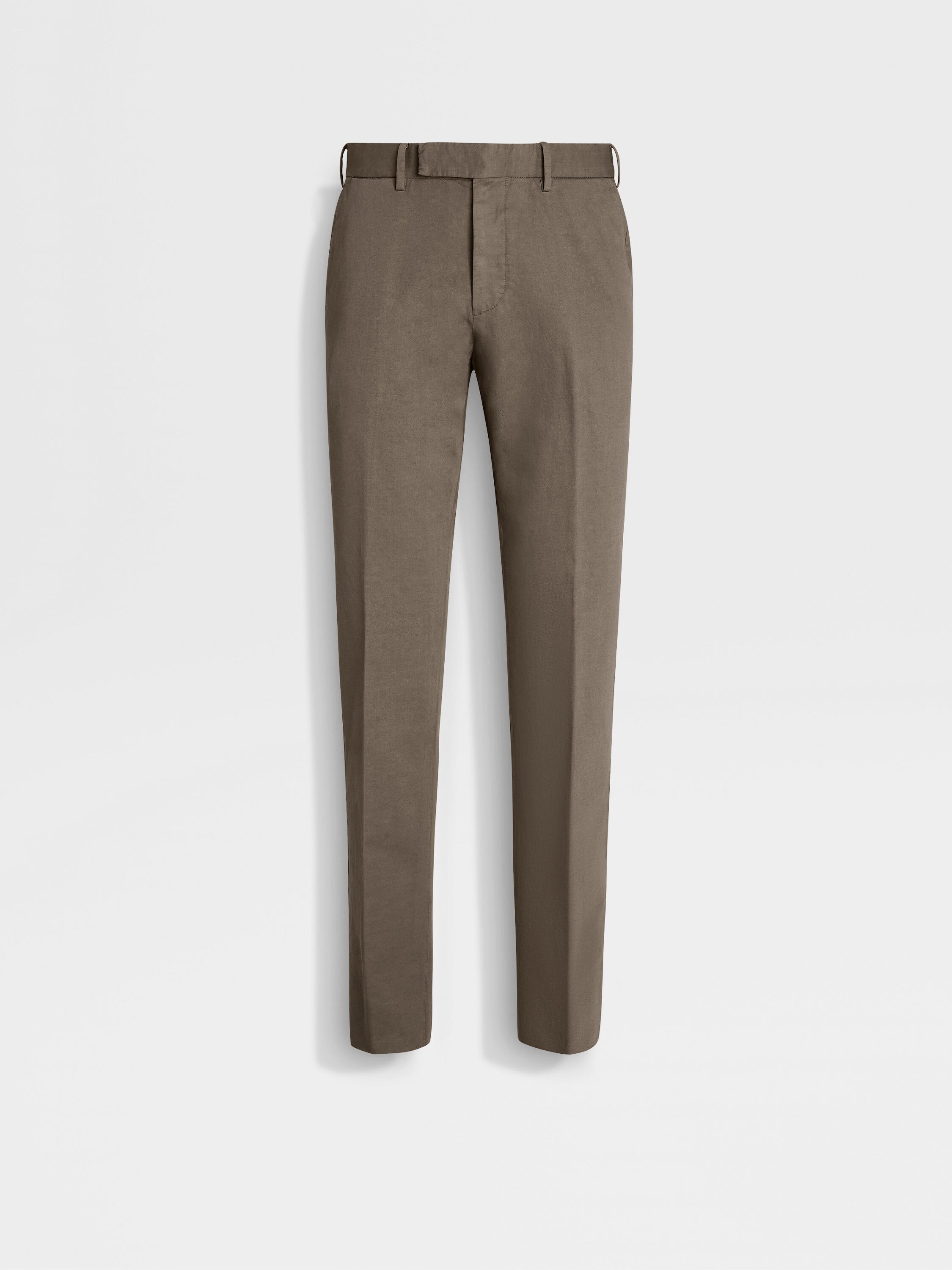 Dark Taupe Summer Chino Cotton and Linen Pants SS24 30240432