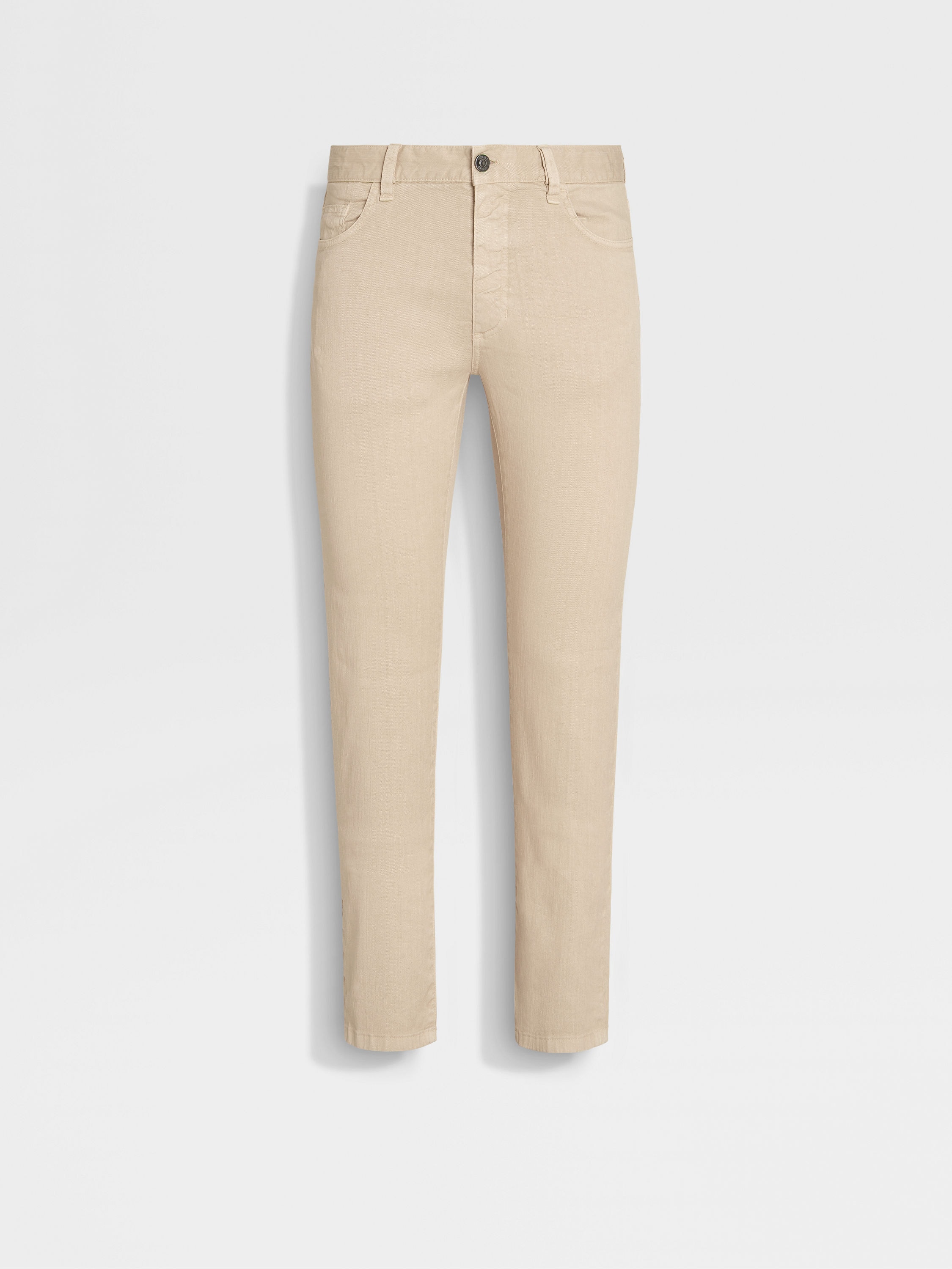 Light Grey Stretch Linen and Cotton Roccia Jeans SS24 30273209 