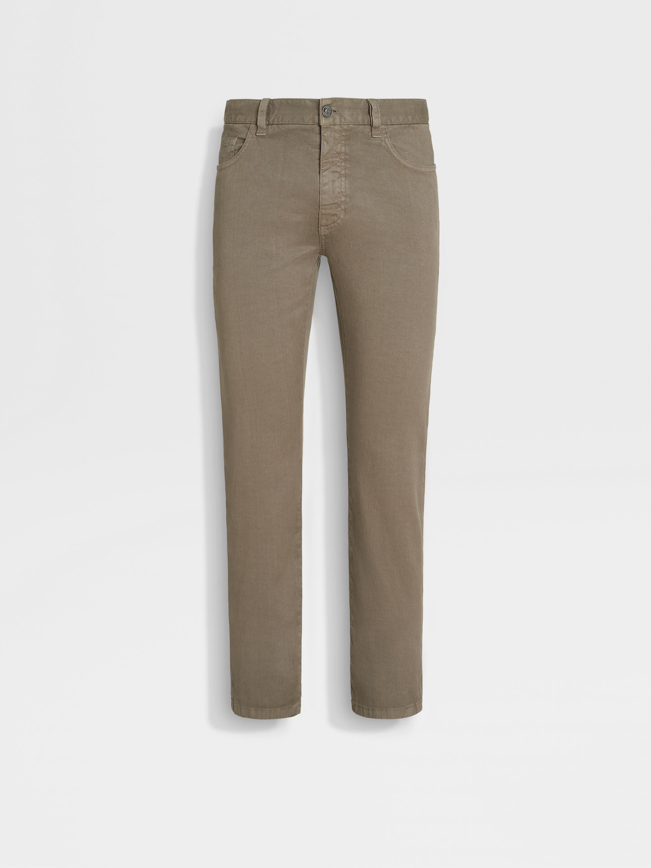 Light Grey Stretch Linen and Cotton Roccia Jeans SS24 30273209 