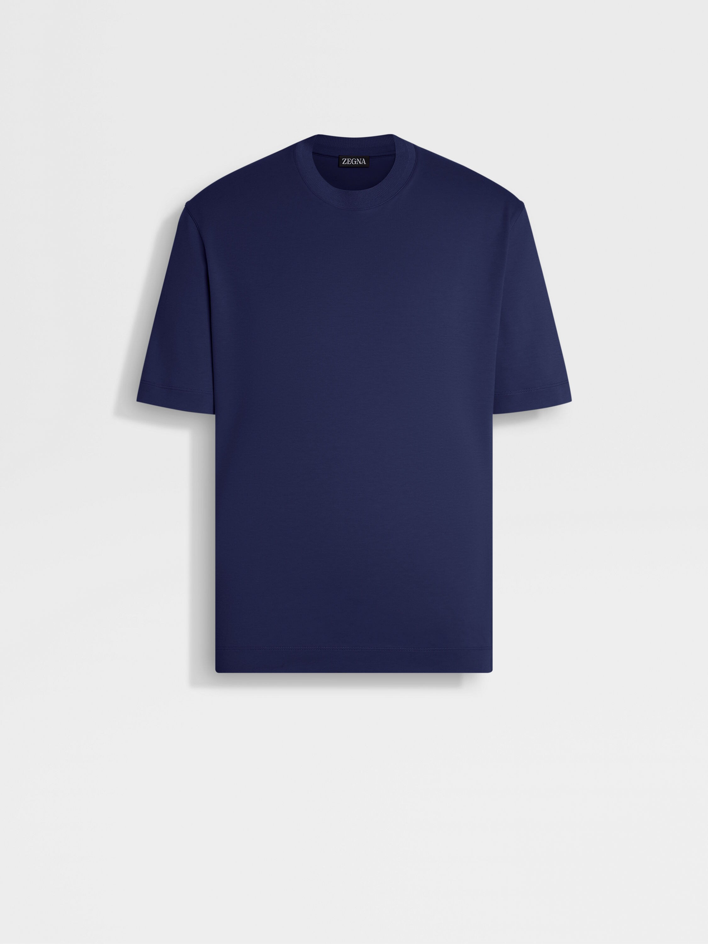 Ink Blue Cotton and Silk T-shirt Main product photo