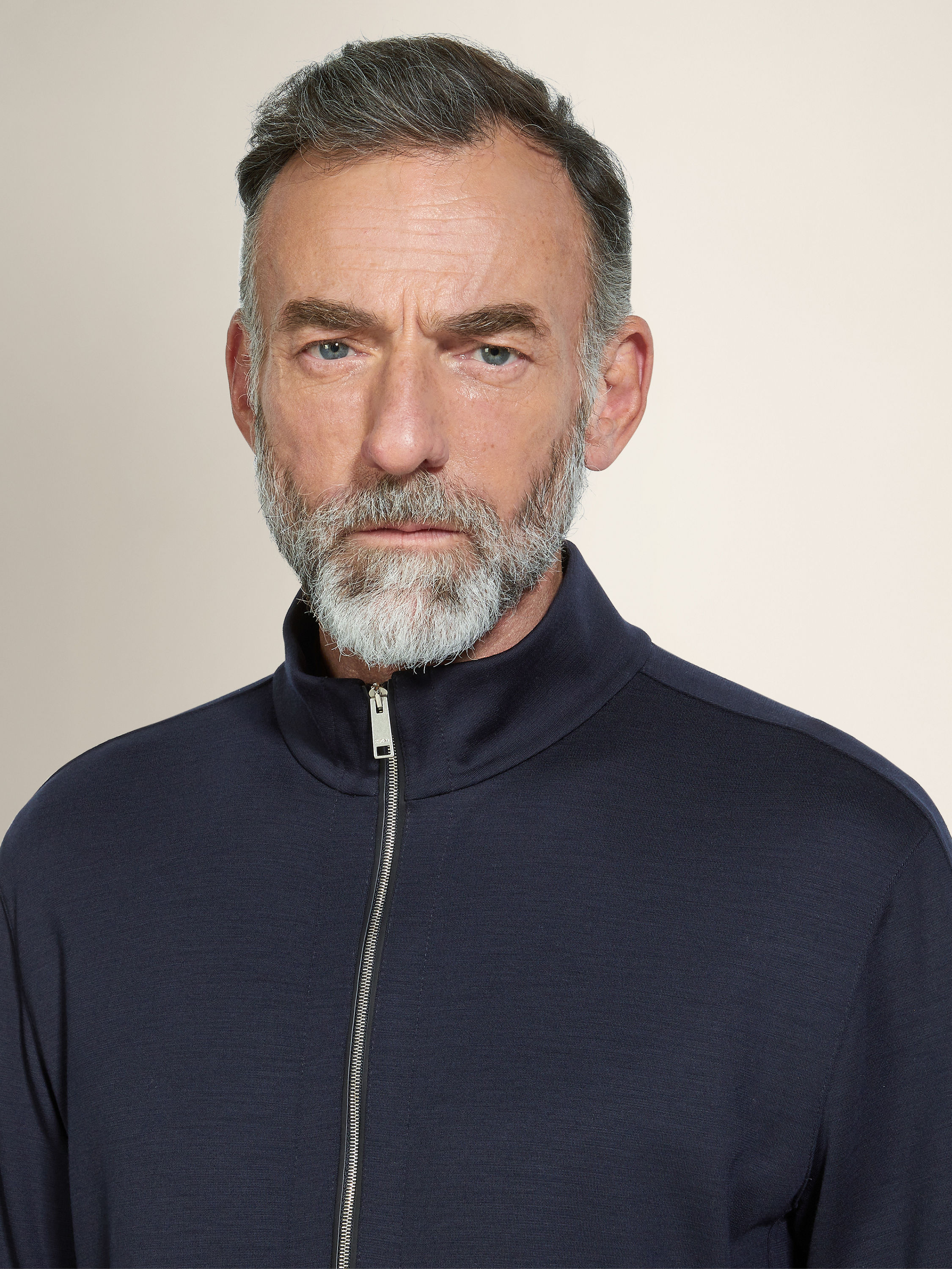 네이비 블루 High Performance™ 울 풀 지퍼 스웻셔츠 제품 상세 사진 #1