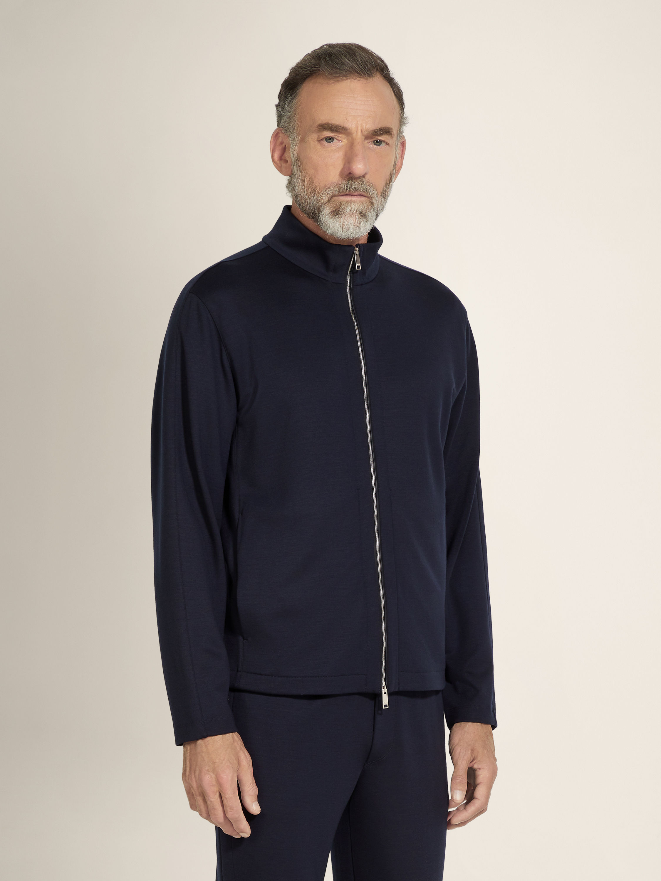 네이비 블루 High Performance™ 울 풀 지퍼 스웻셔츠 제품 상세 사진 #3