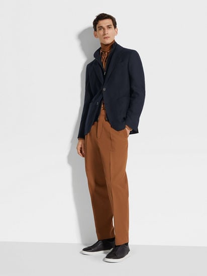 Navy Blue Trofeo™ Cashmere Jacket FW25 31905398 | Zegna SG Navy Blue Trofeo™ Cashmere Jacket FW25 31905398 | Zegna SG