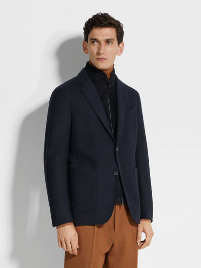 Navy Blue Trofeo™ Cashmere Jacket FW25 31905398 | Zegna SG Navy Blue Trofeo™ Cashmere Jacket FW25 31905398 | Zegna SG