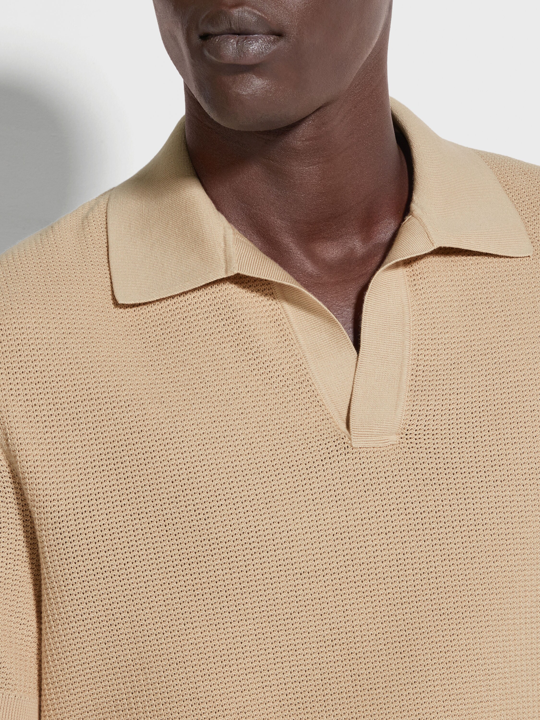Light Beige Premium Cotton Polo Shirt Product detail photo #1