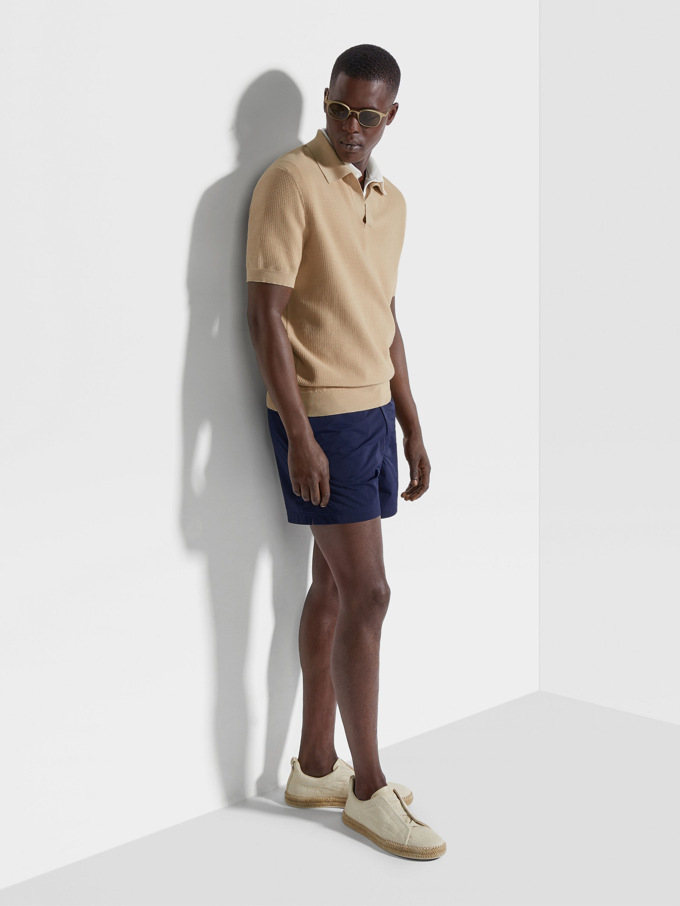 Light Beige Premium Cotton Polo Shirt Product detail photo #2