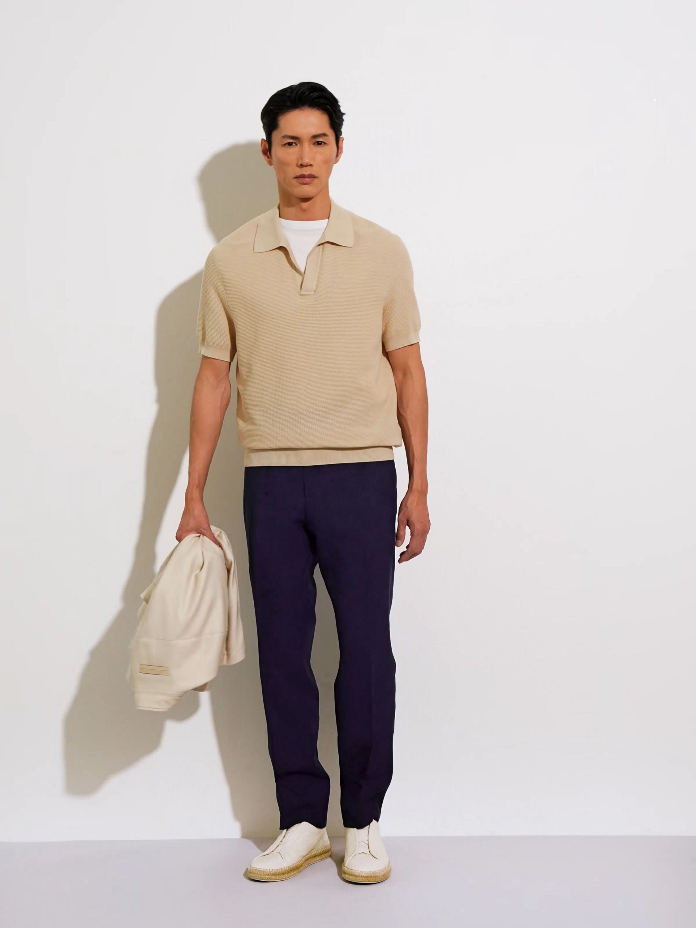 Light Beige Premium Cotton Polo Shirt