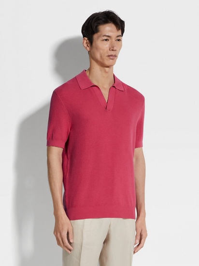 【wagamama tokyo】silk polo shirt Tang Infinite Polo in regal cotton