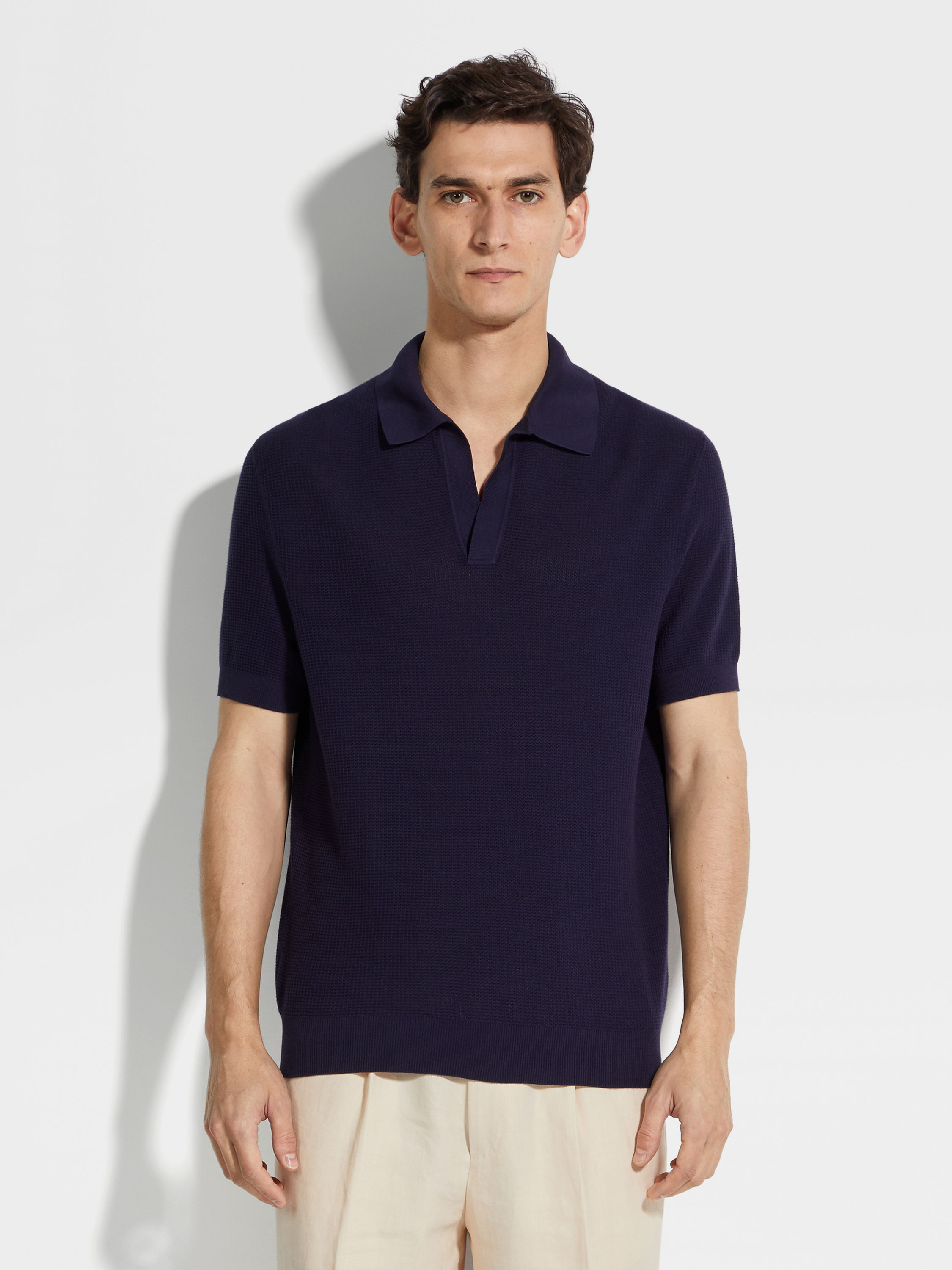 Ink Blue Premium Cotton Polo Shirt Product detail photo #3