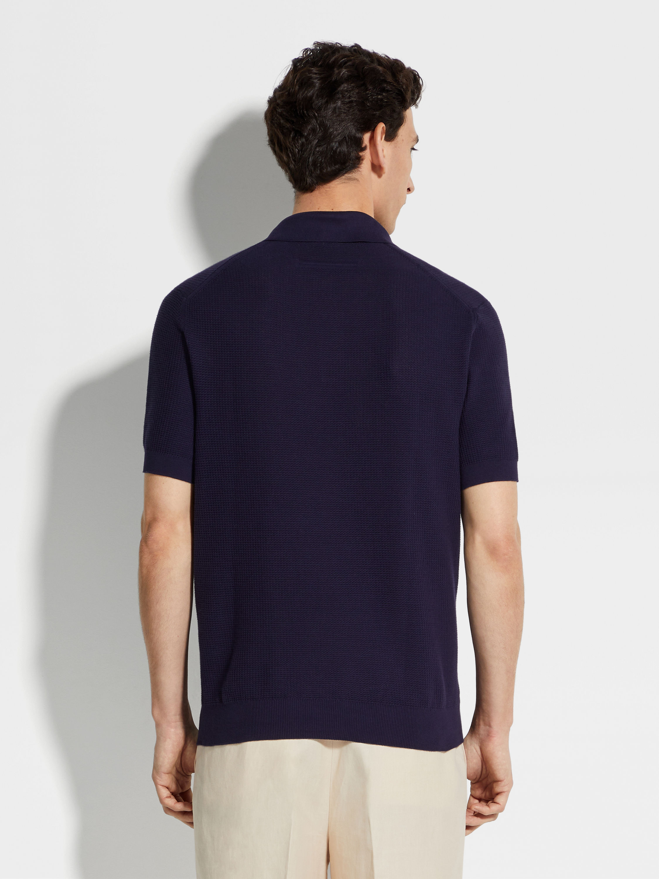 Ink Blue Premium Cotton Polo Shirt Product detail photo #4