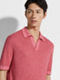Fuchsia Mélange Silk Cashmere and Linen Polo Shirt Product detail photo #1