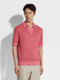 Fuchsia Mélange Silk Cashmere and Linen Polo Shirt Product detail photo #3