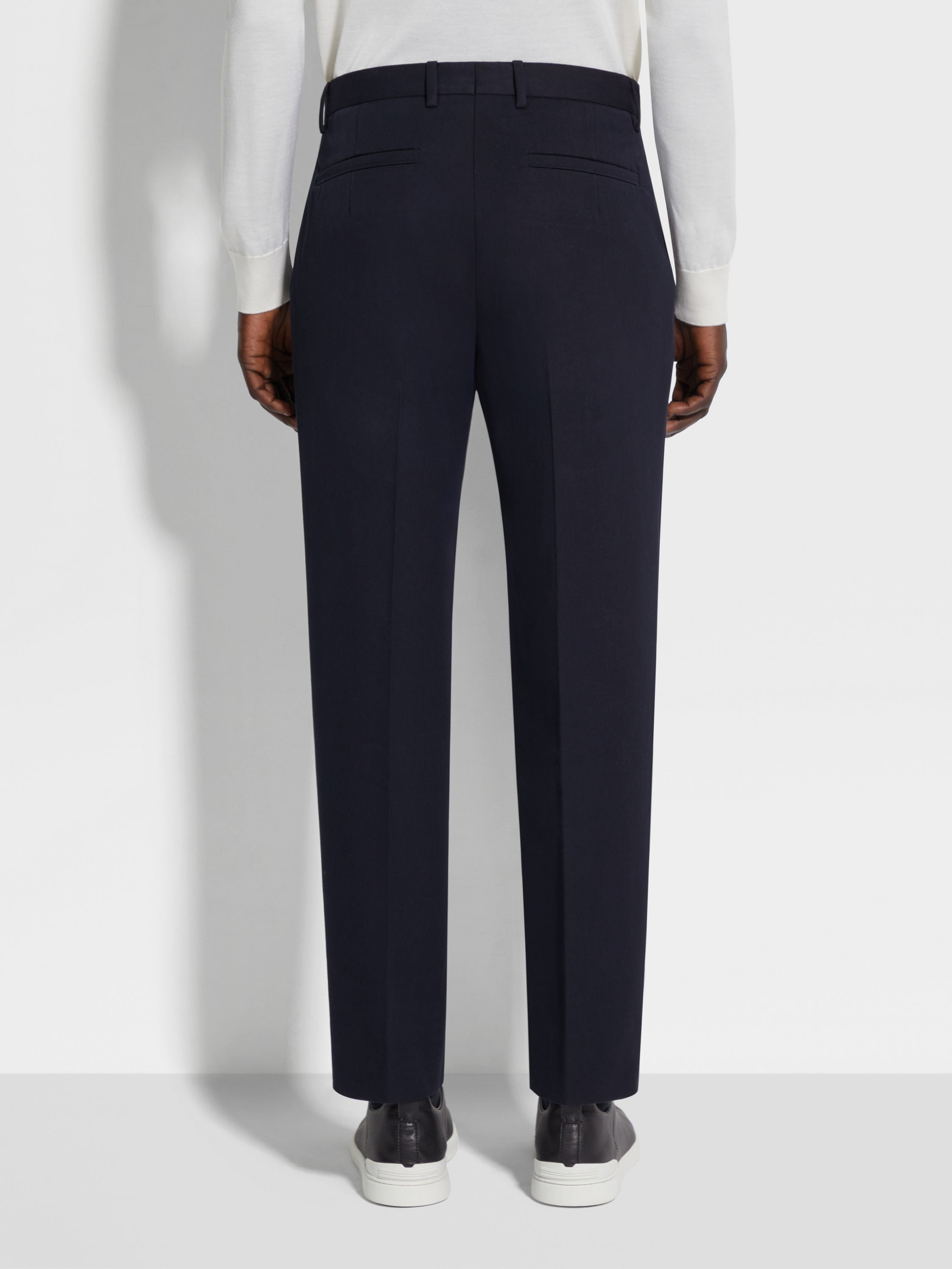 Hose aus Baumwolle und Wolle in Marineblau Detailfoto #5 des Produkts