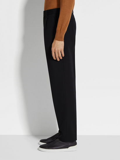 Black Cotton and Wool Pants SS25 31768310 | Zegna GB Black Cotton and Wool Pants SS25 31768310 | Zegna GB