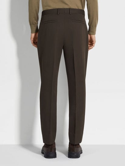 Dark Brown Cotton and Wool Pants FW24 31856940 | Zegna US Dark Brown Cotton and Wool Pants FW24 31856940 | Zegna US