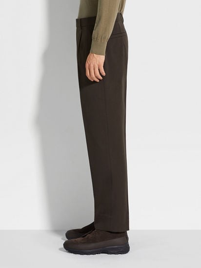 Dark Brown Cotton and Wool Pants FW24 31856940 | Zegna US Dark Brown Cotton and Wool Pants FW24 31856940 | Zegna US