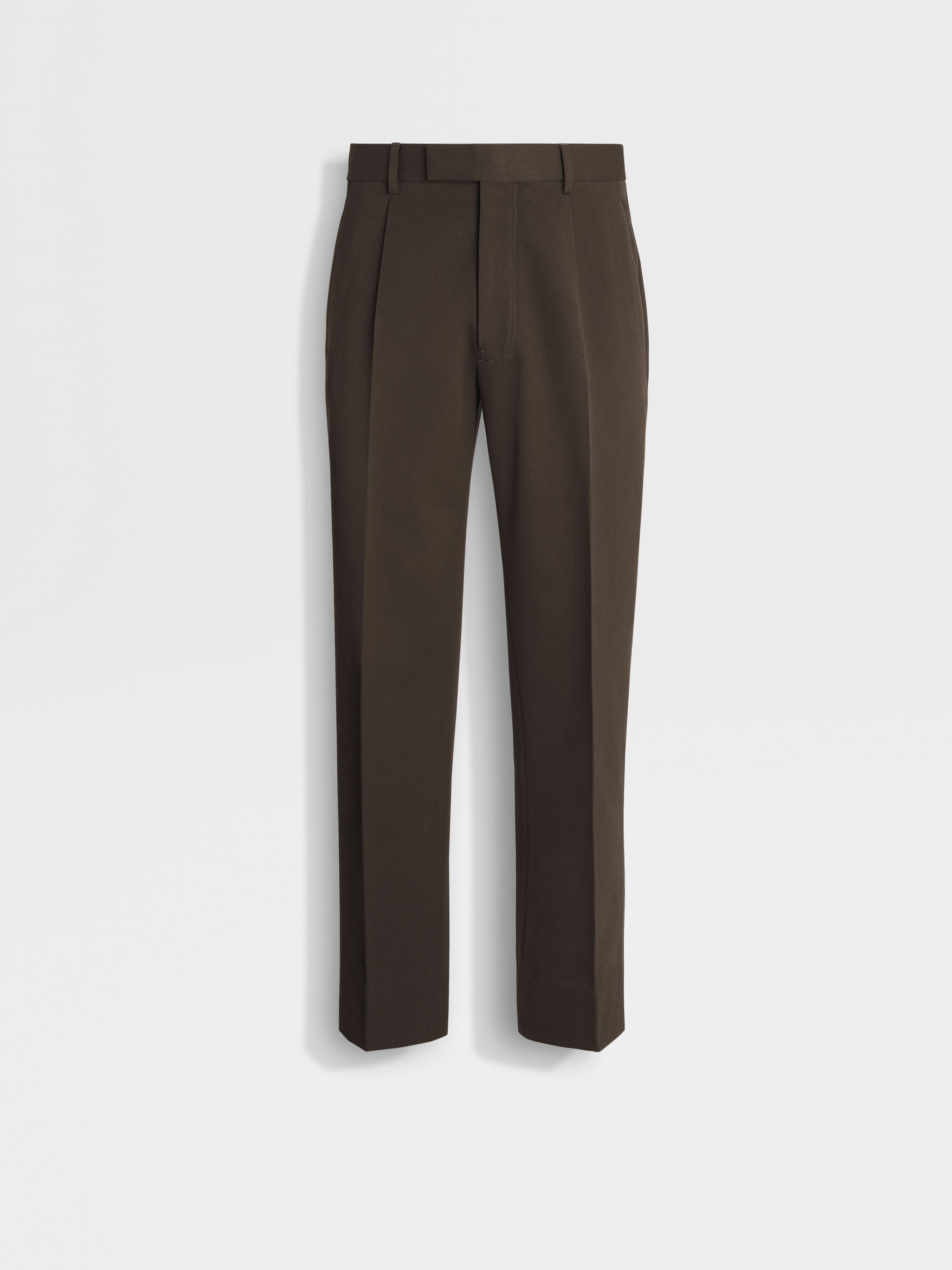 Dark Brown Cotton and Wool Pants