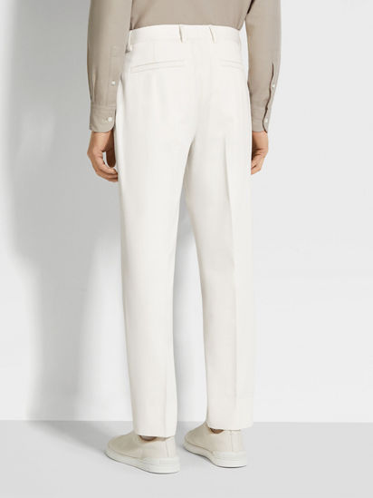 White Cotton and Wool Pants SS25 31767210 | Zegna US