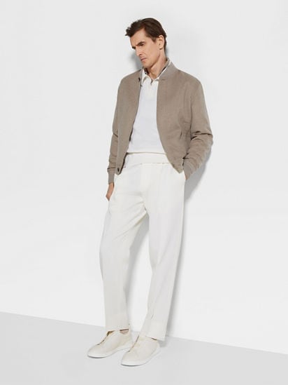 White Cotton and Wool Pants SS25 31767210 | Zegna US White Cotton and Wool Pants SS25 31767210 | Zegna US