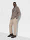 Light Taupe Cotton and Wool Pants Product detail photo #2