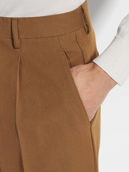 Dark Foliage Cotton and Wool Pants SS25 31768261 | Zegna US Dark Foliage Cotton and Wool Pants SS25 31768261 | Zegna US
