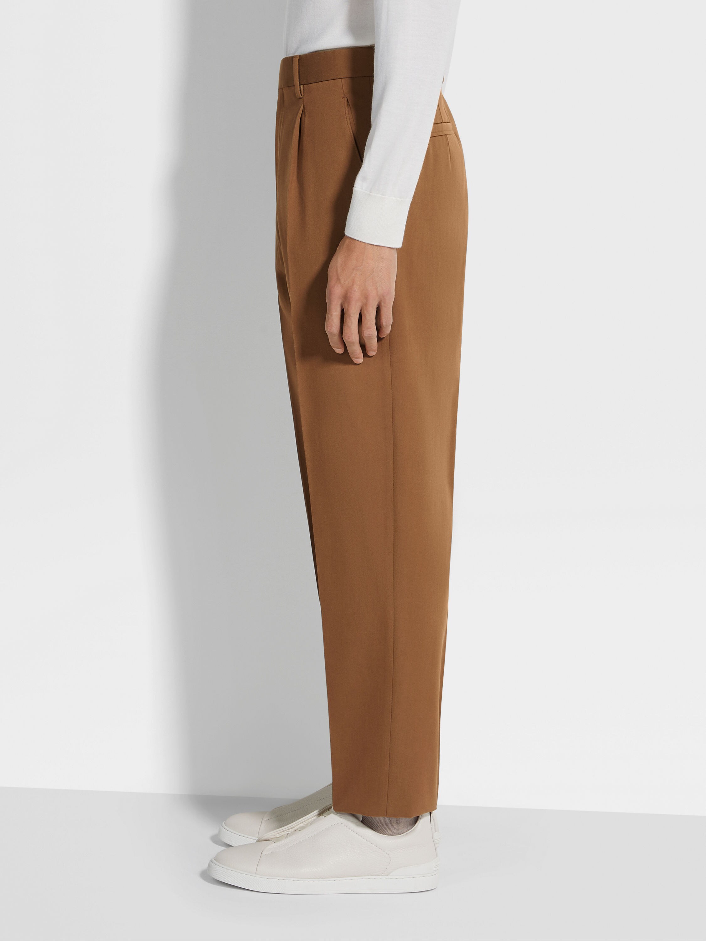 Dark Foliage Cotton and Wool Pants Product detail photo #3