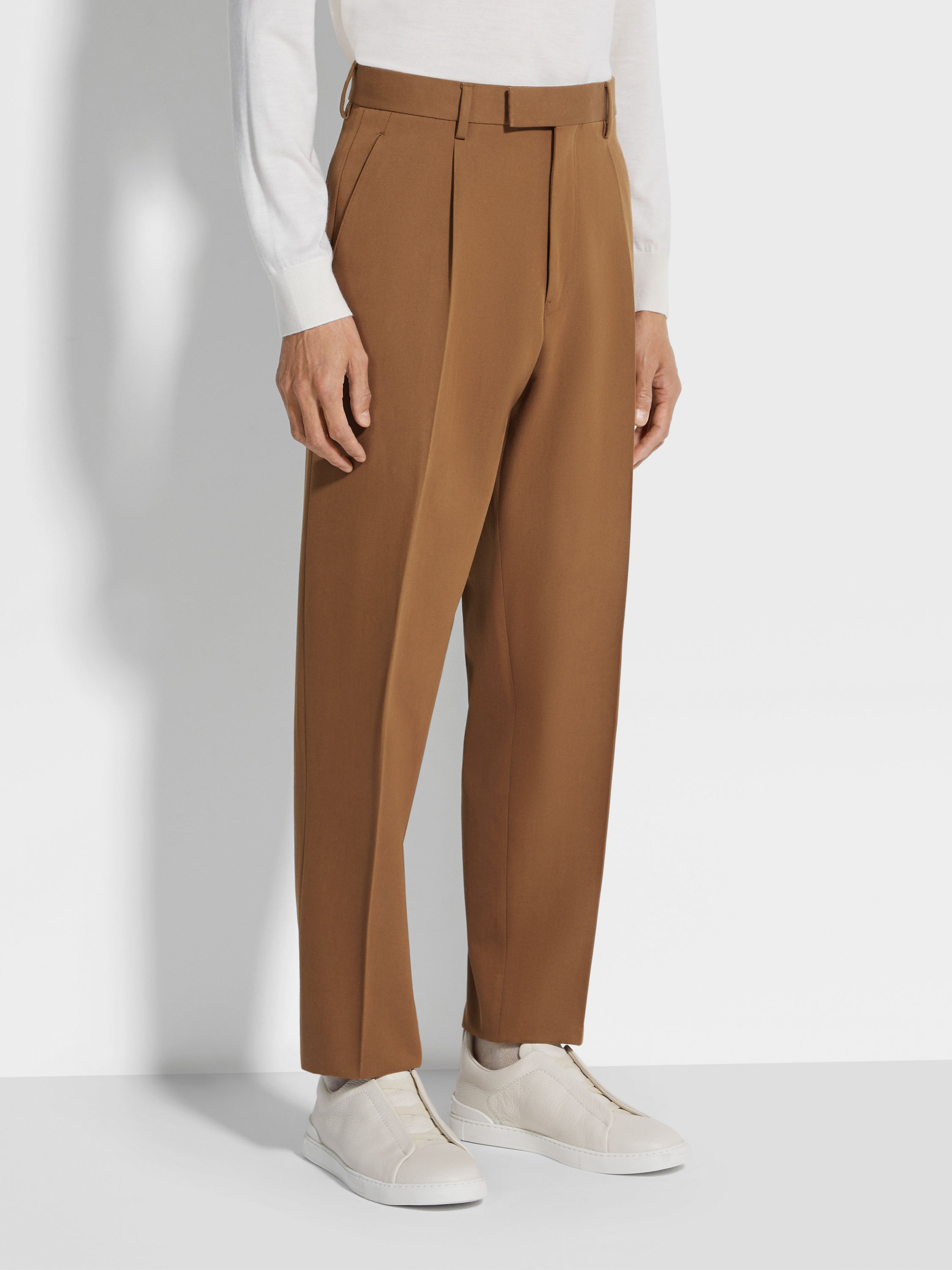 Dark Foliage Cotton and Wool Pants Product detail photo #4