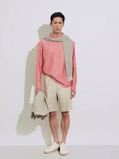【OPEN YY】 LACE UP COTTON SHORTS BEIGE Bottoms