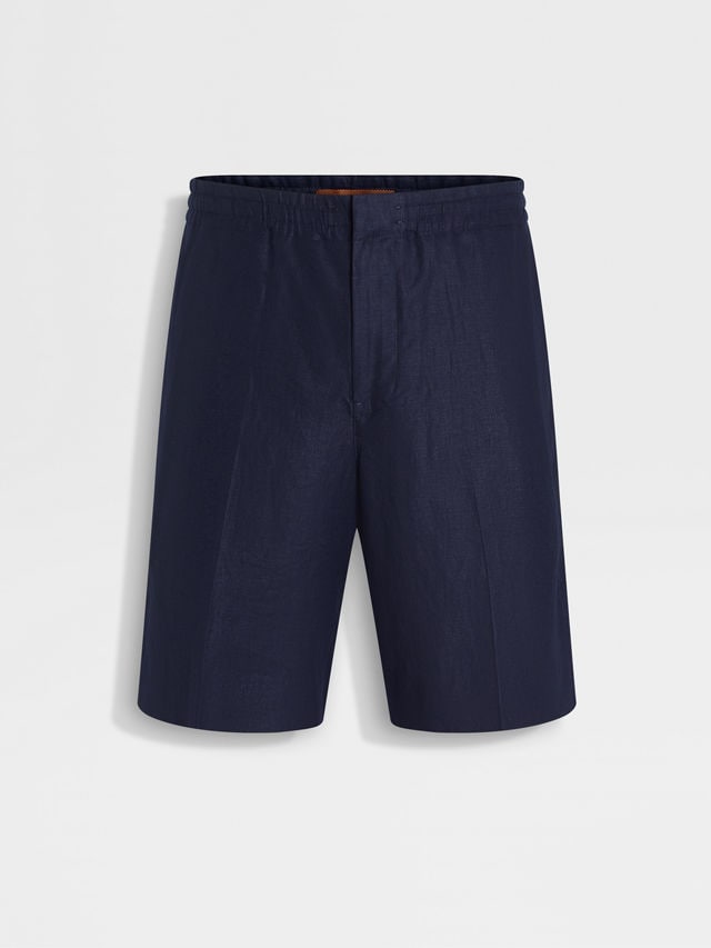 Ink Blue Oasi Lino Shorts Main product photo