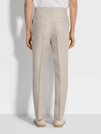 Light Beige Oasi Lino Pants SS25 32200159 | Zegna US Light Beige Oasi Lino Pants SS25 32200159 | Zegna US