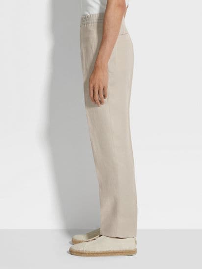 Light Beige Oasi Lino Pants SS25 32200159 | Zegna US Light Beige Oasi Lino Pants SS25 32200159 | Zegna US
