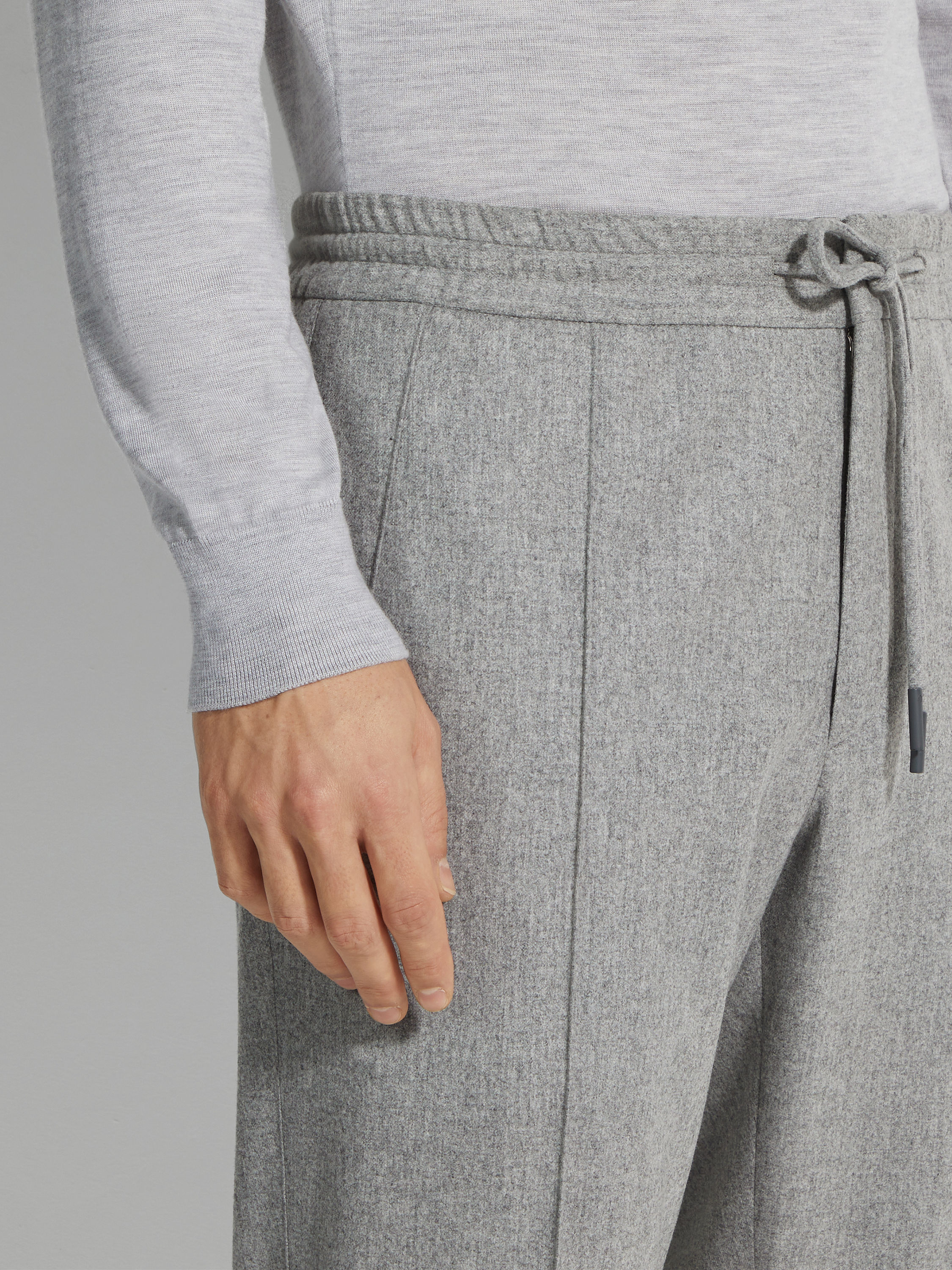 Grey Mélange 15milmil15 Wool Joggers Product detail photo #1