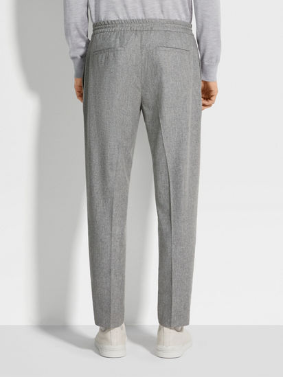 Grey Mélange 15milmil15 Wool Joggers FW25 31862480 | Zegna US Grey Mélange 15milmil15 Wool Joggers FW25 31862480 | Zegna US